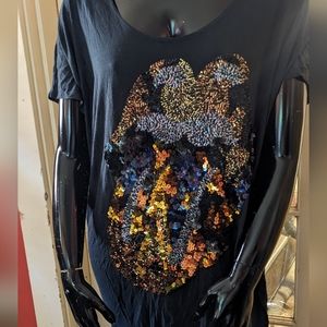 House of the Gods sequined Stones tongue tshirt